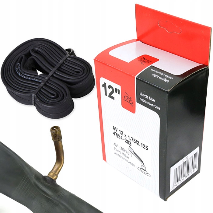 

Dętka rowerowa 12x1,75-2,125 Av 40mm 90/45 Stopni