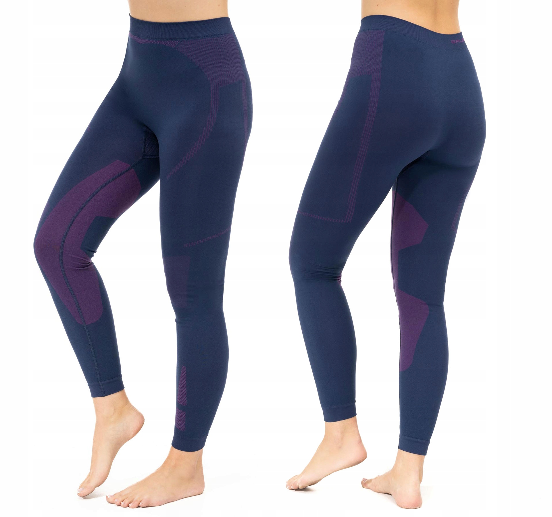 Legginsy damskie Brubeck Dry LE1326W jeansowy/fiolet S