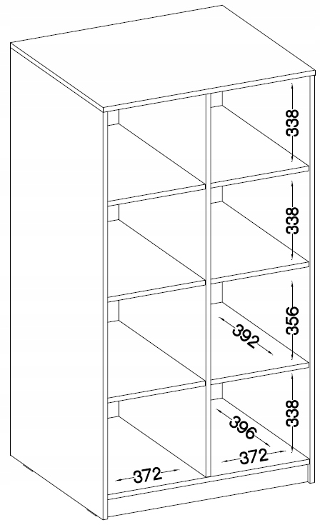 Regał wysoki otwarty meble biurowe modułowe OFFICE Głębokość mebla 42 cm