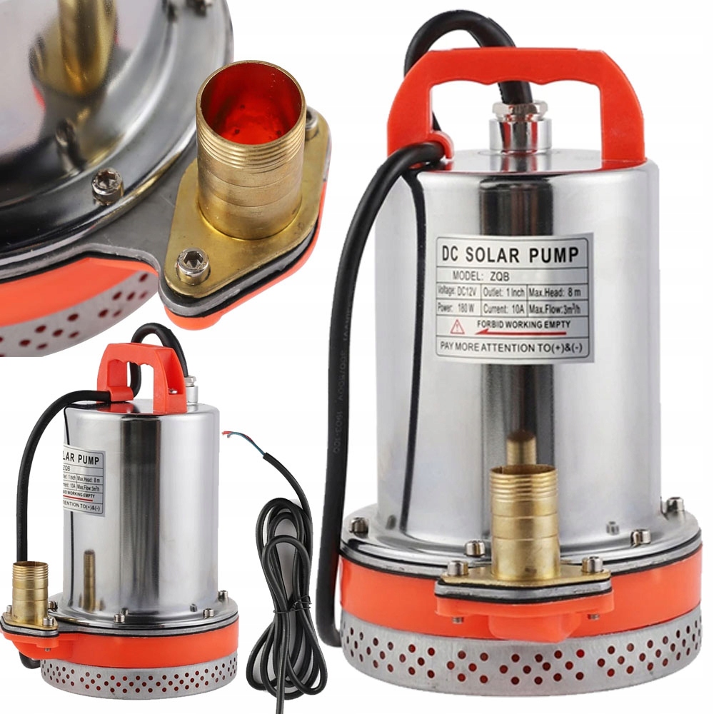 Čerpadlo Na Špinavou A Čistou Vodu Do Studny Ponorné Potápěčské 3000 L/h 180W 12V