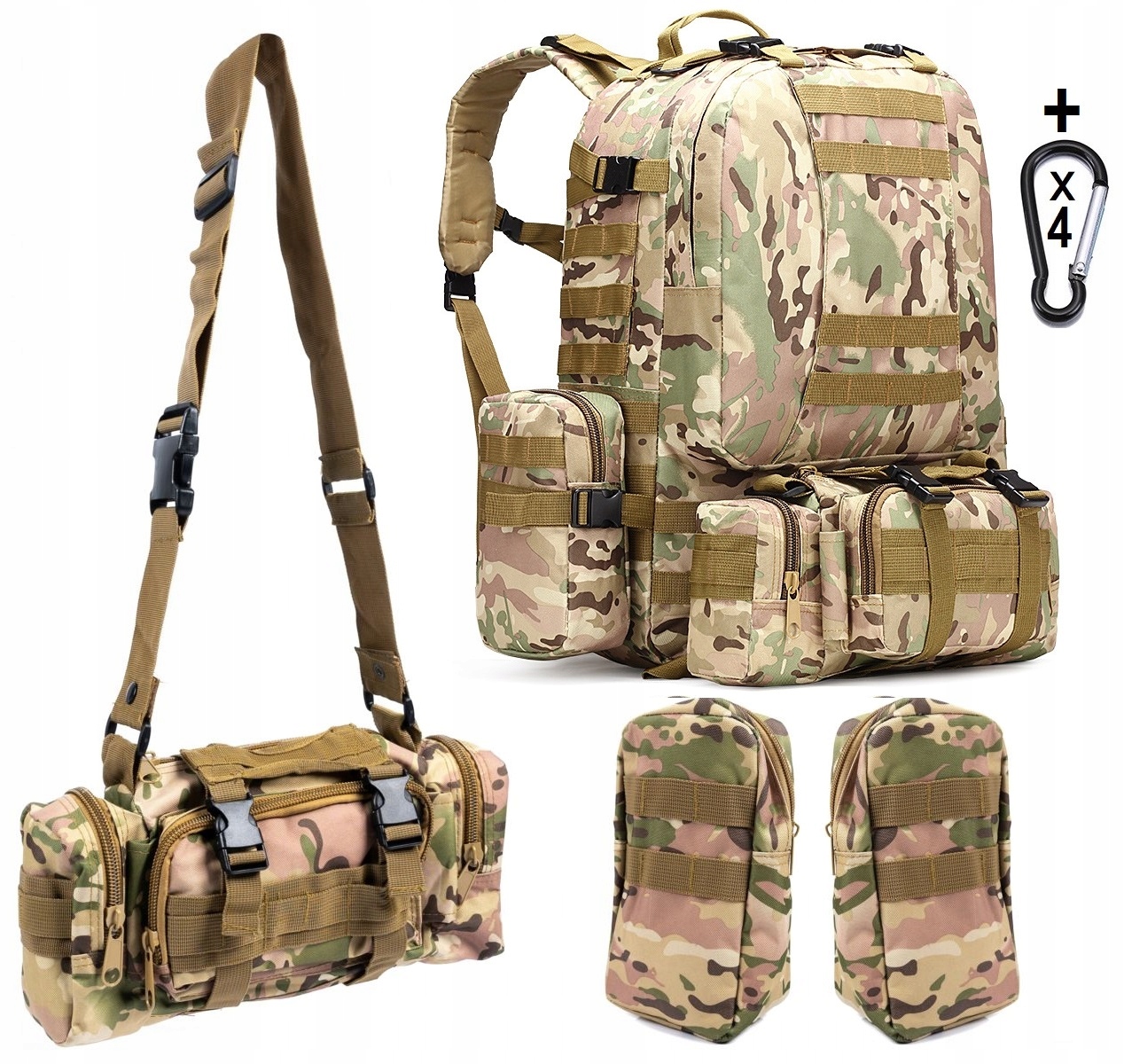 Plecak Turystyczny 50L Taktyczny Survival 4 w 1