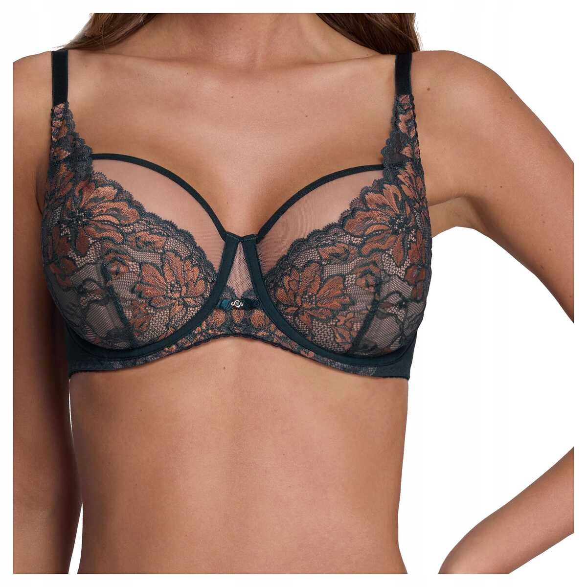 Ava Krajková podprsenka pohodlná semi soft Luxury 2174 azurová plus 90H