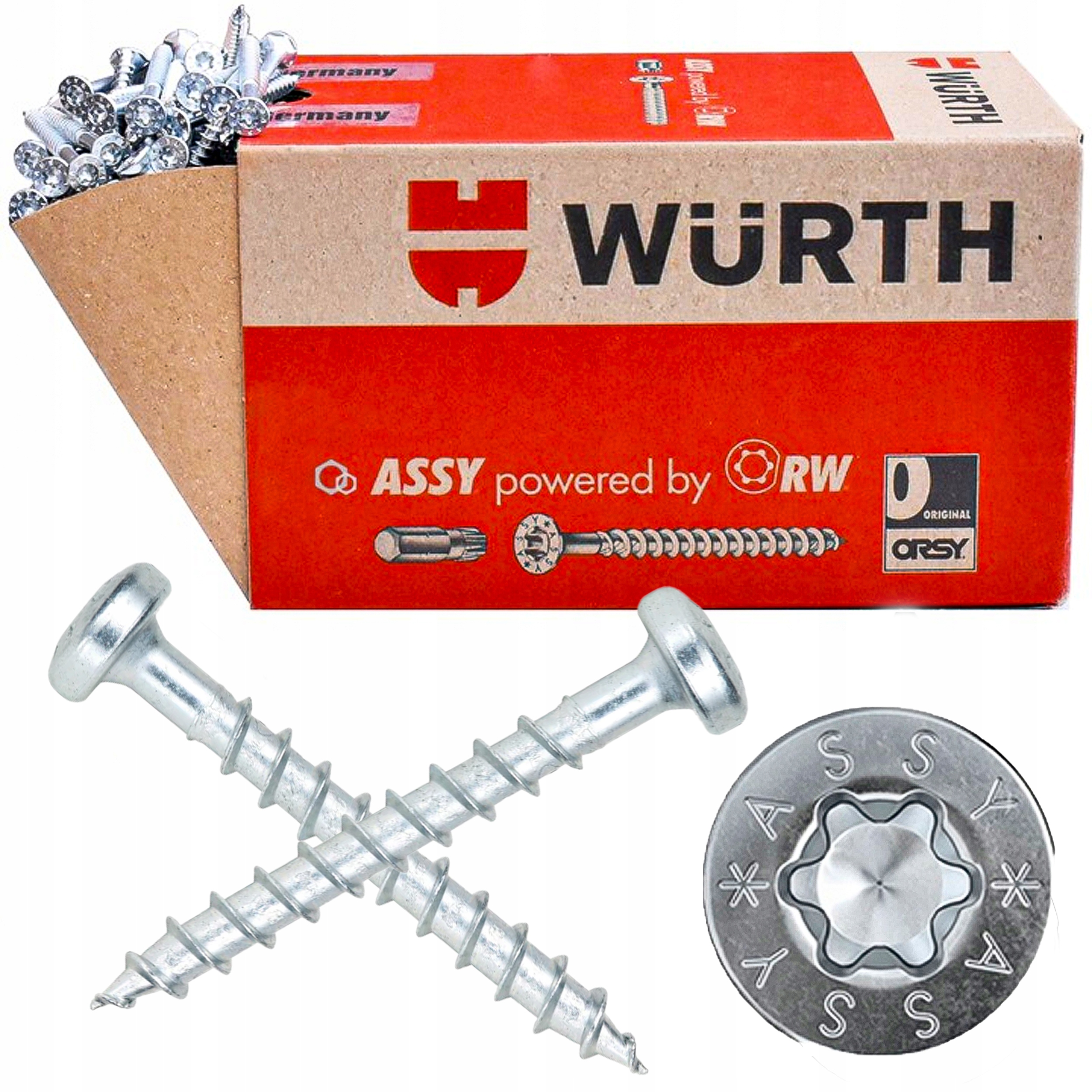 Univerzální šroub pro dřevo, hmoždinky, střešní desky 5X50/43 250 Ks Wurth