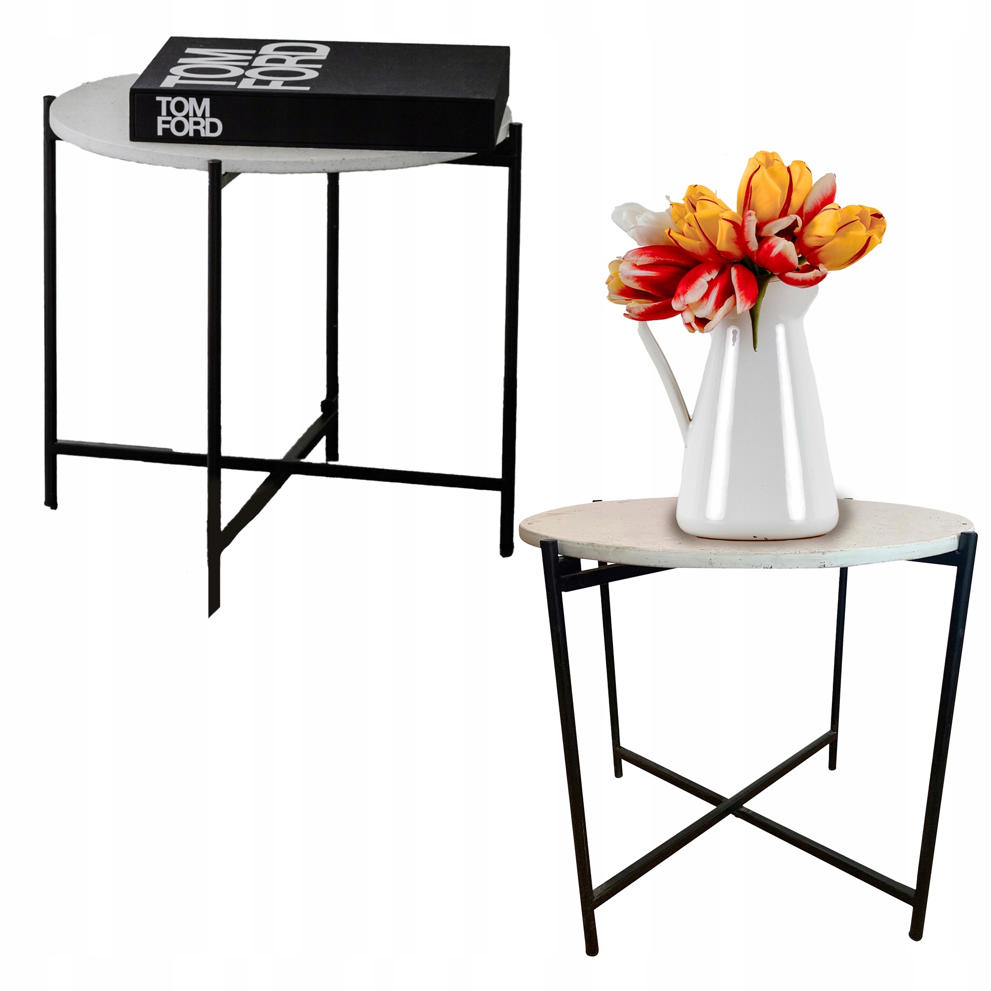 Konferenční Stolek 53 X 50 CM Terrazzo Terasa Balkon