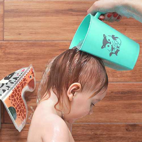 BABYONO KUBEK DO MYCIA GŁOWY DO SPŁUKIWANIA PIANY BŁĘKITNY Z LISKAMI 0M+ Kod producenta 242