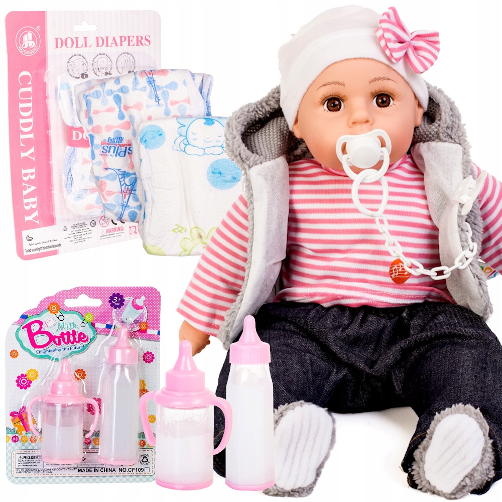 

Lalka Bobas Mówi Pl smoczek butelki pampersy 4a
