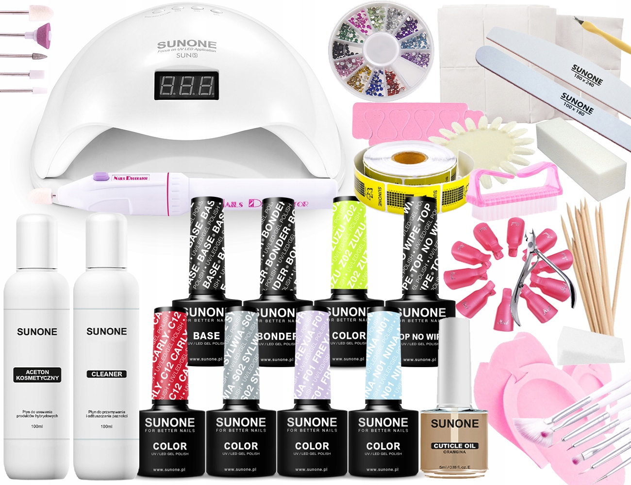 Zestaw do hybryd lampa LED UV 48W +frezarka+gratis