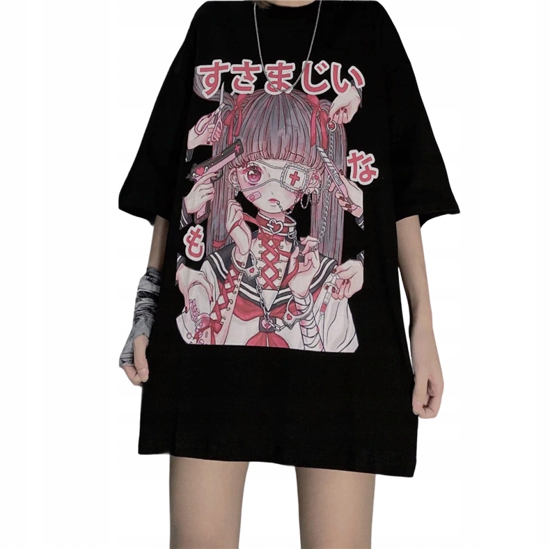 Stylová tričko s potiskem T-shirt japonského stylu anime harajuku manga L