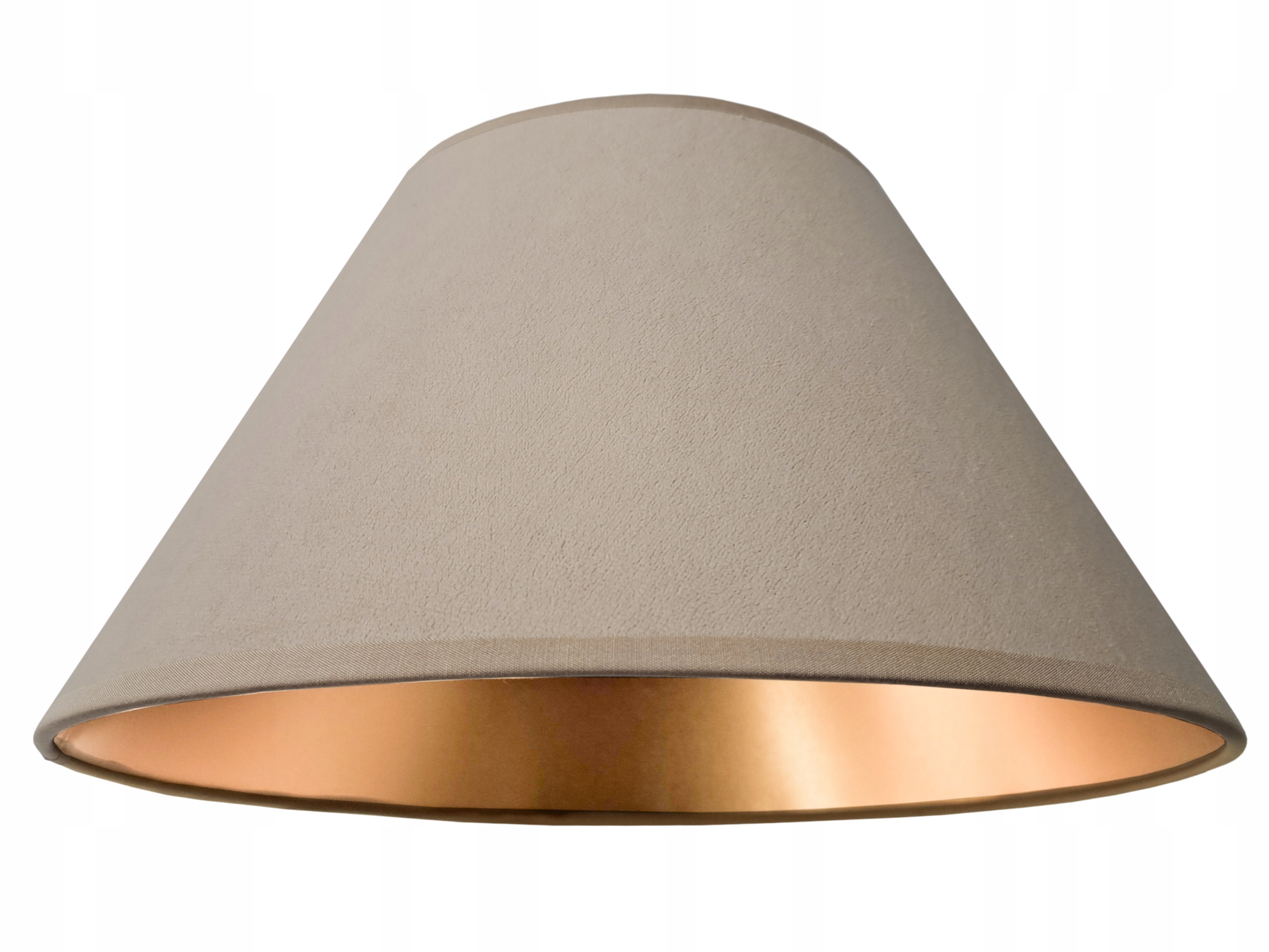 Abażur Klosz Premium 15x30x18 Welur Beżowy Złoty