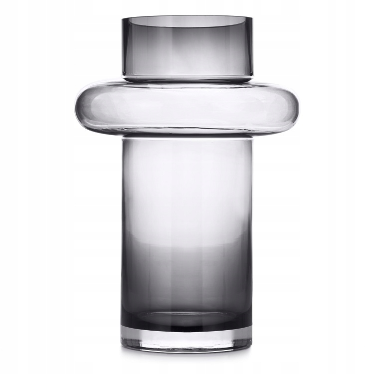 Wazon na kwiaty dekoracyjny szklany duży Czarny