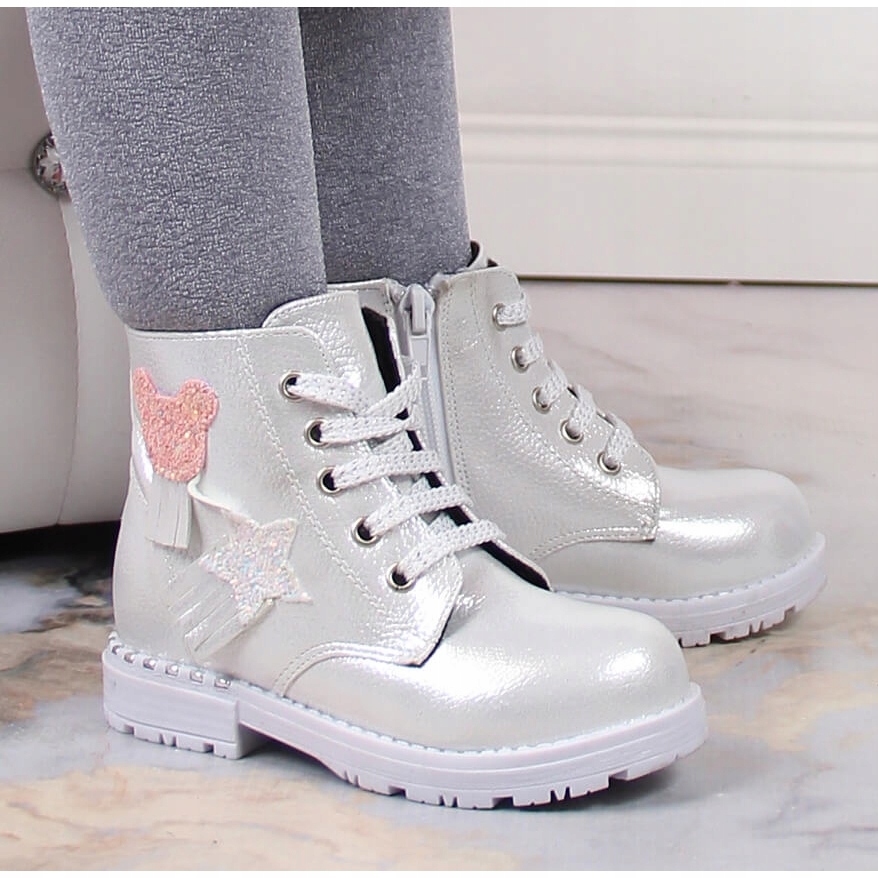 Botki dziewczęce połyskujące ocieplane r.25 Płeć dziewczynki