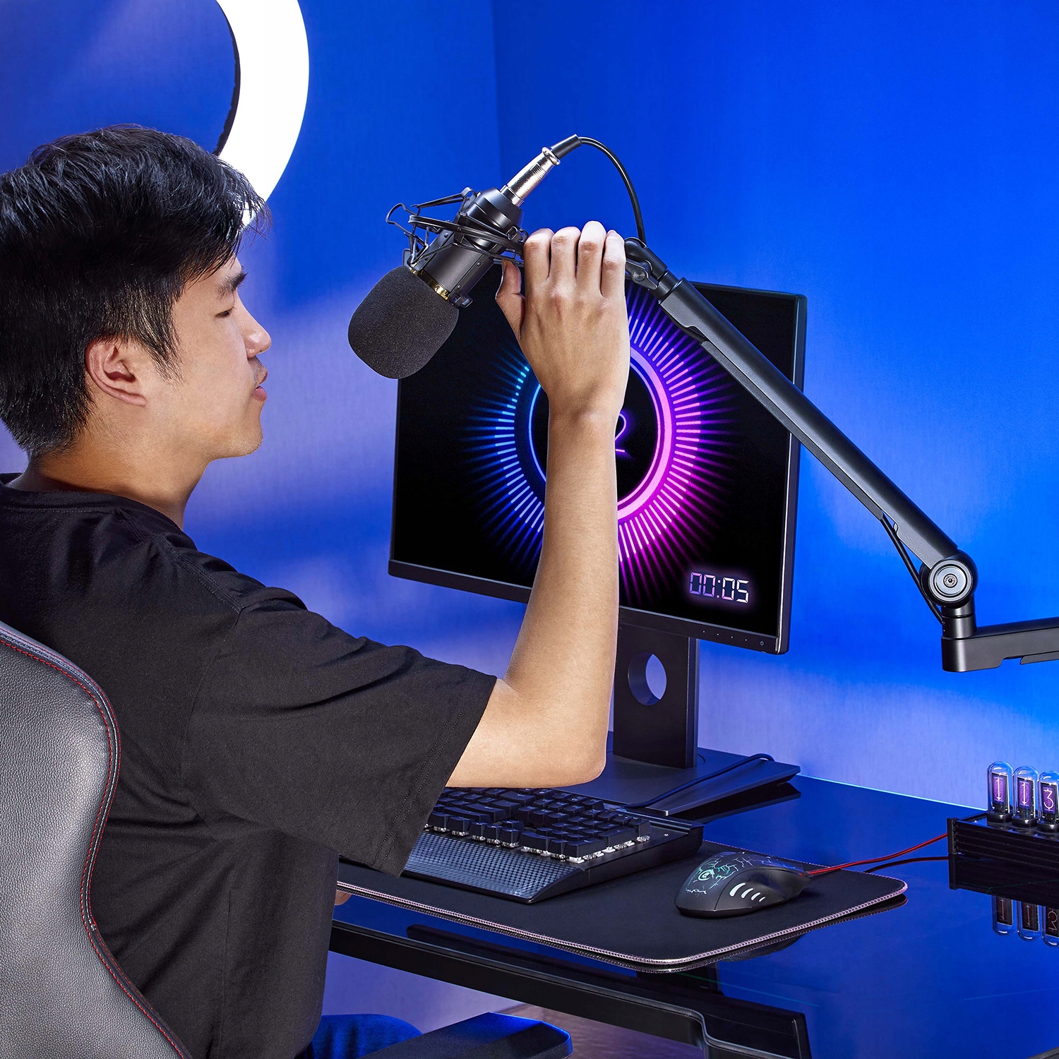 Ramię uniwersalny statyw biurkowy do mikrofonu z gwintem 3/8 i 5/8" Stan opakowania oryginalne