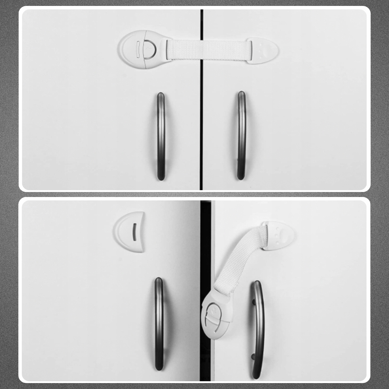 10x ZABEZPIECZENIA SZAFEK BLOKADA SZUFLAD MEBLI DRZWI PRZED DZIEĆMI TRZYMA+ Szerokość produktu 5 cm