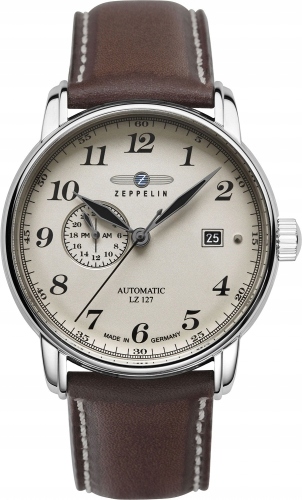 Zegarek męski Zeppelin 8668-4 brązowy klasyczny dla seniorów