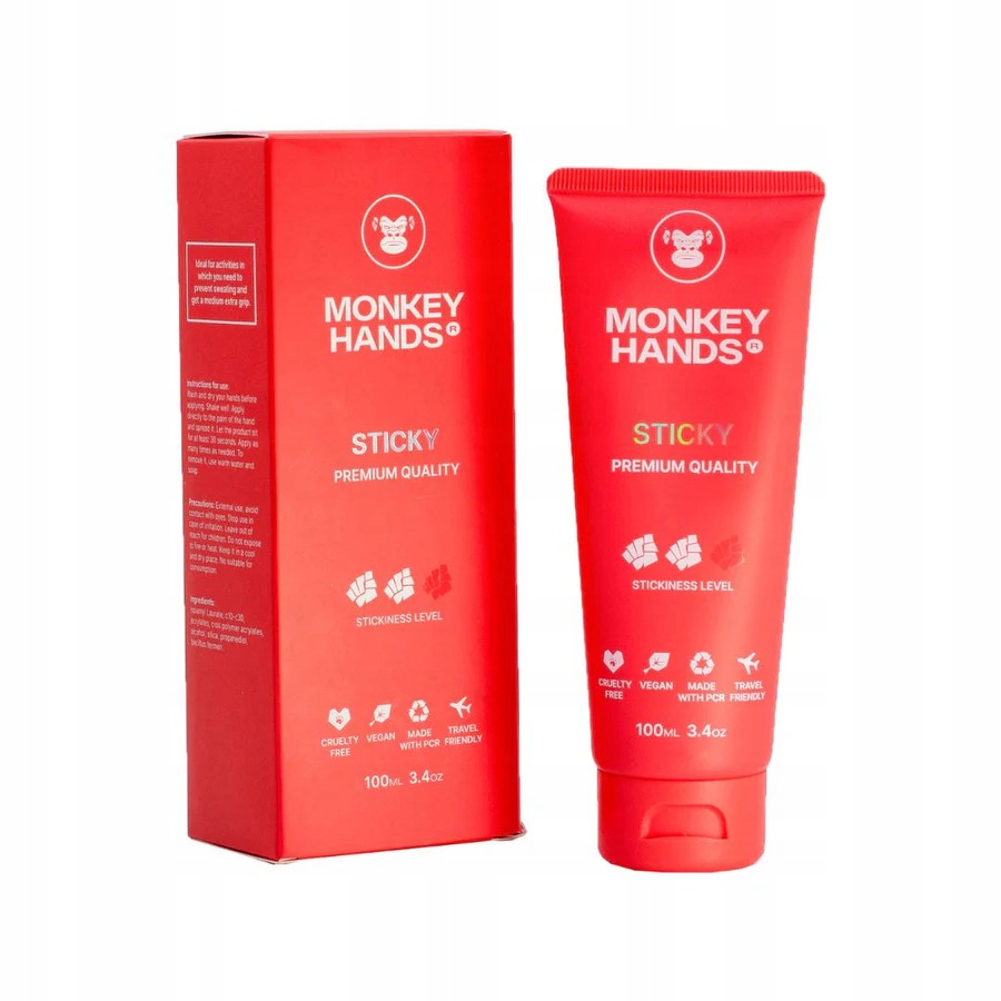Monkey Hands Klej Magnezja Grip do Pole Dance 100 ml, czerwony
