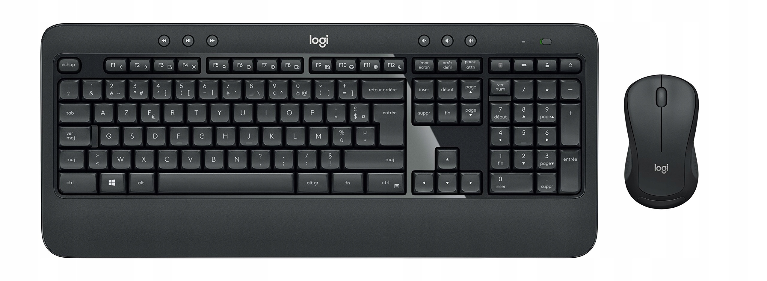 Sada klávesnice a myši Logitech černá Azerty belgický systém