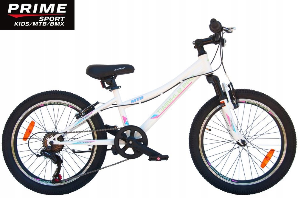Rower 20" Mtb Twinkle Pro Girl 7-biegów Shimano amortyzator WHITE/Pink