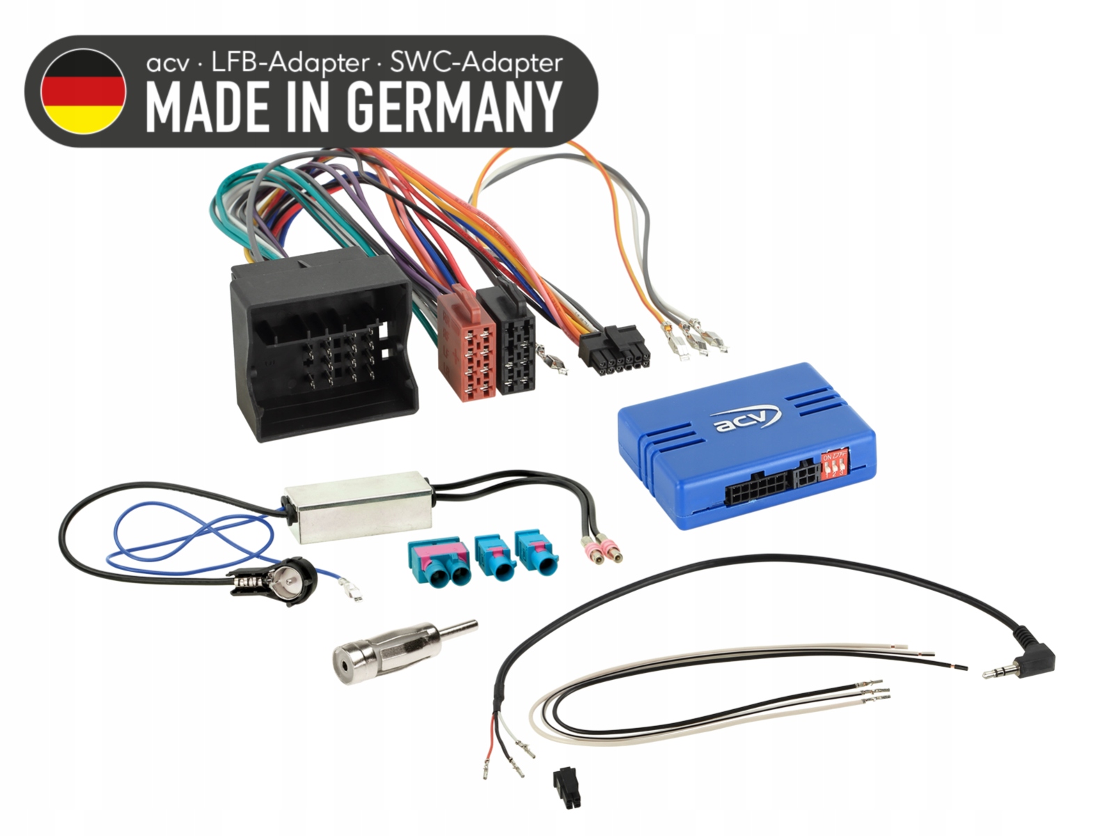 Adaptér na volant Audi/Seat/Škoda/VW Quadlock Fakra (Set)>DIN/ISO/Multil