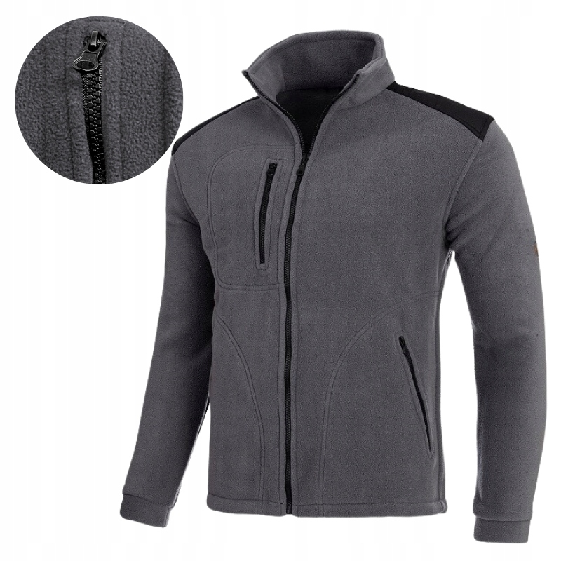 Polar Męski roboczy bluza męska szara polarowa Ciepła Wzmocniona