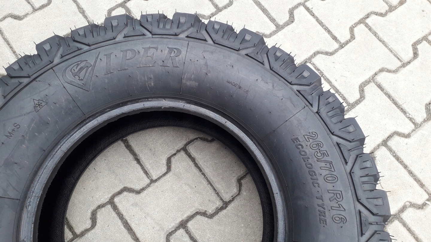 4x OPONY 265/70R16 VIPER TERENOWE KOMPLET M+S M/T Średnica 16