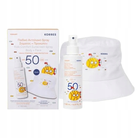 Korres Yoghurt Spray Emulsja Ochronna Kids Dzieci SPF50 Jogurt Kapelusz