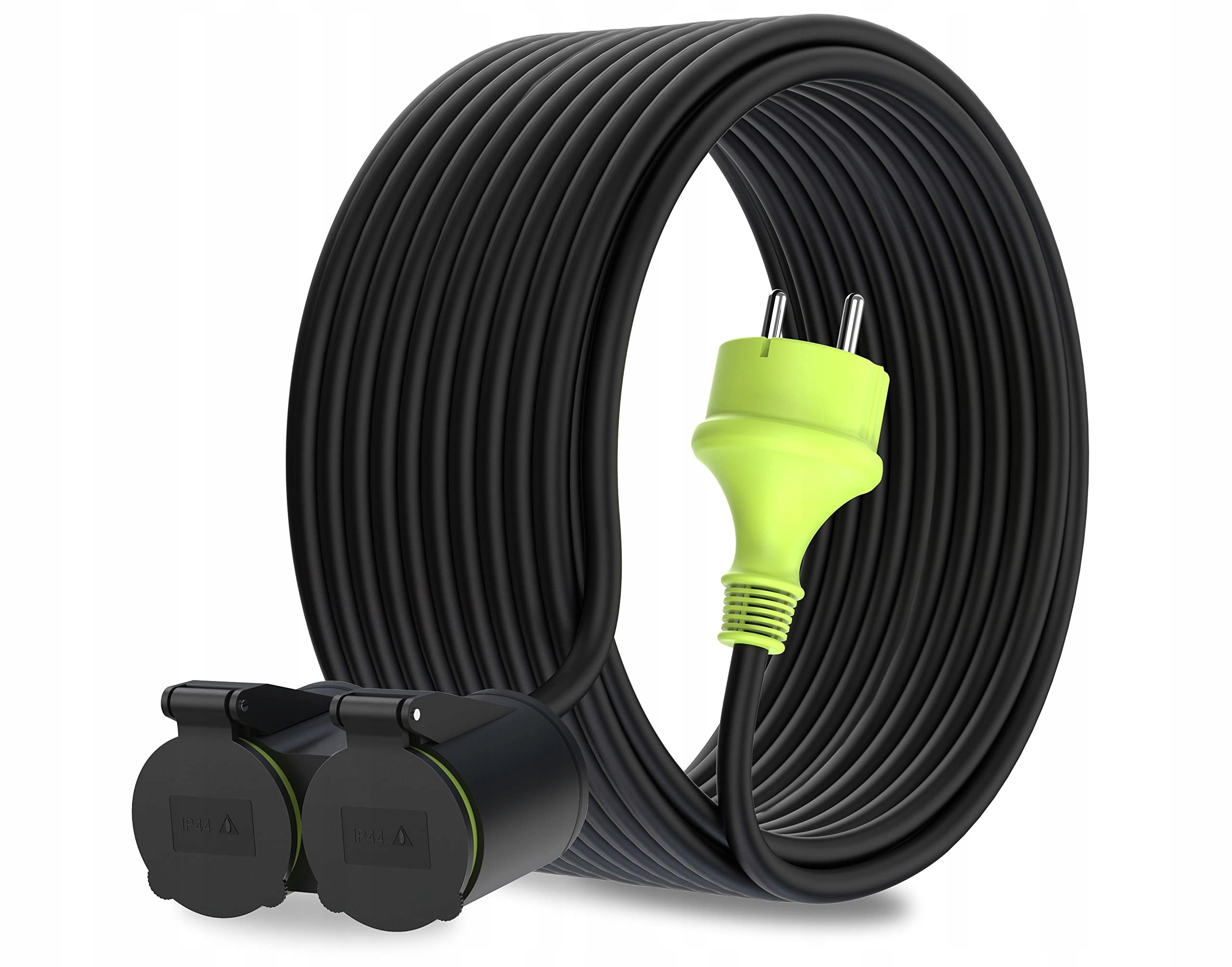 MUTECPOWER Przedłużacz 20m 2 Gniazda Schuko IP44 Na Zewnątrz 1,5mm² 20m — miniatura 2