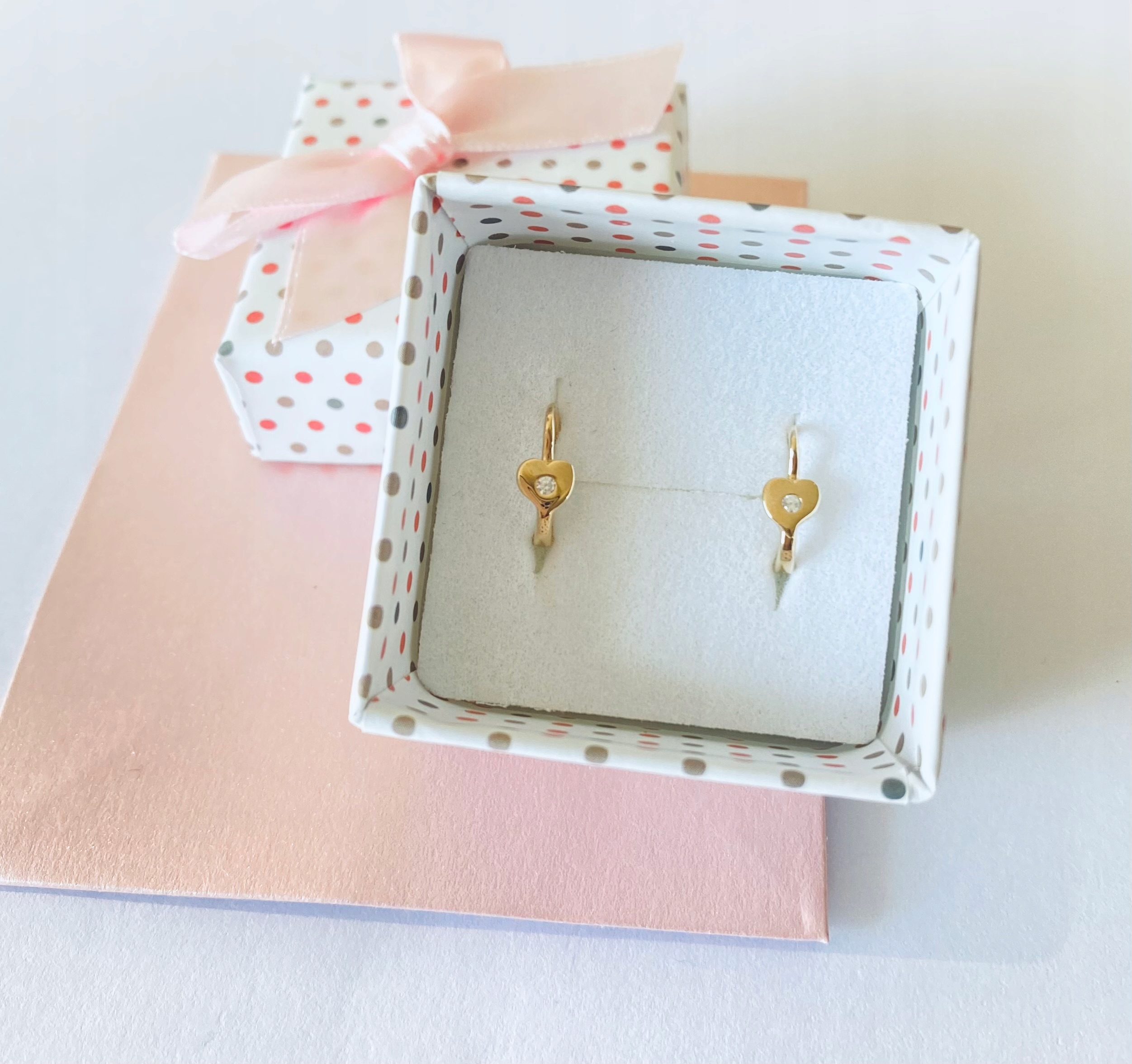 ZŁOTE KOLCZYKI 585 DZIECKO DZIEWCZYNKA SERCE chrzest roczek komunia Kod producenta tinselpl