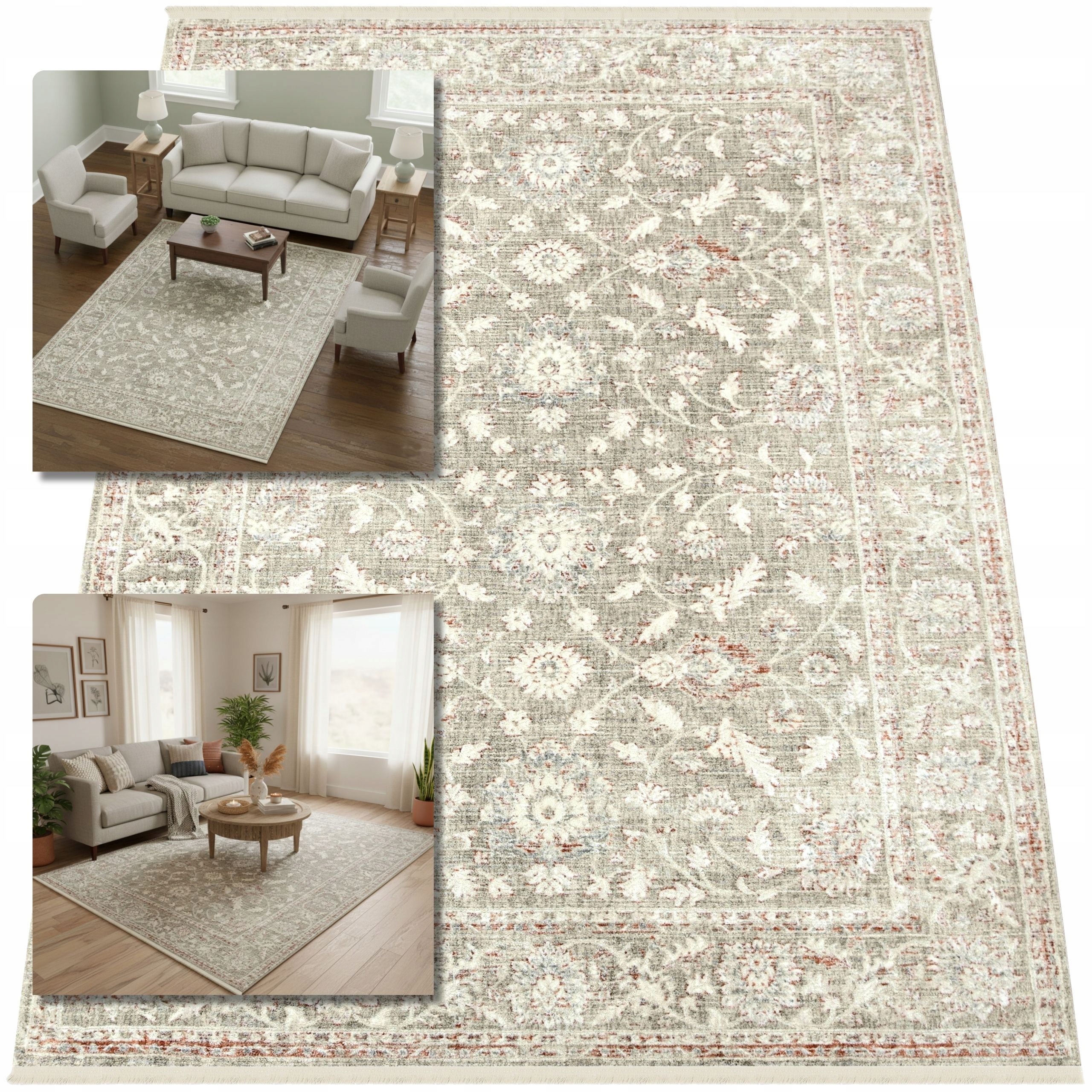 Koberec 200x300 Béžový Galba Antic Retro Koberce Do Obývacího Pokoje Skandinávský Styl