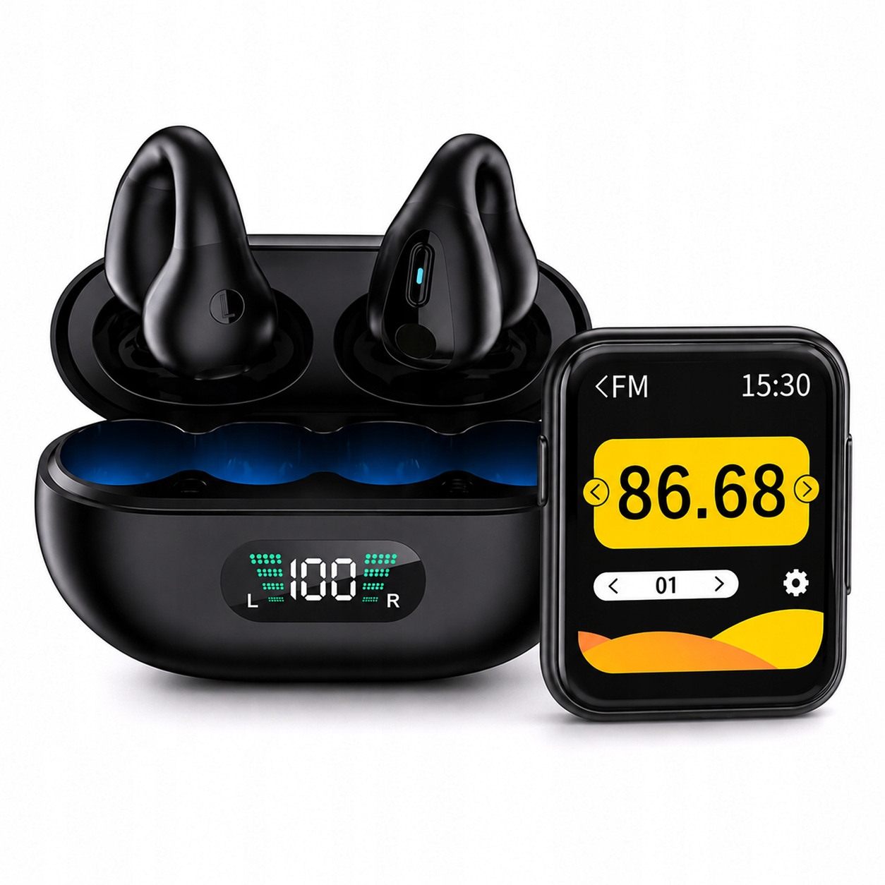 Audio sada MP3 8GB s kamerou sportovní sluchátka Tws s powerbankou