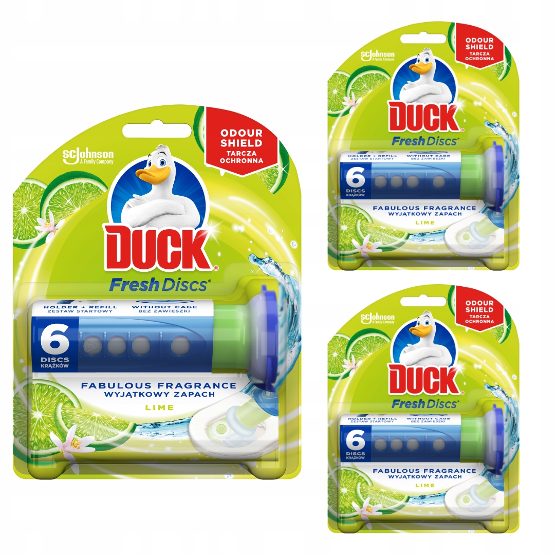 ŻELOWE KRĄŻKI Do TOALETY Czyszczenie WC Duck Fresh Discs Lime x 3