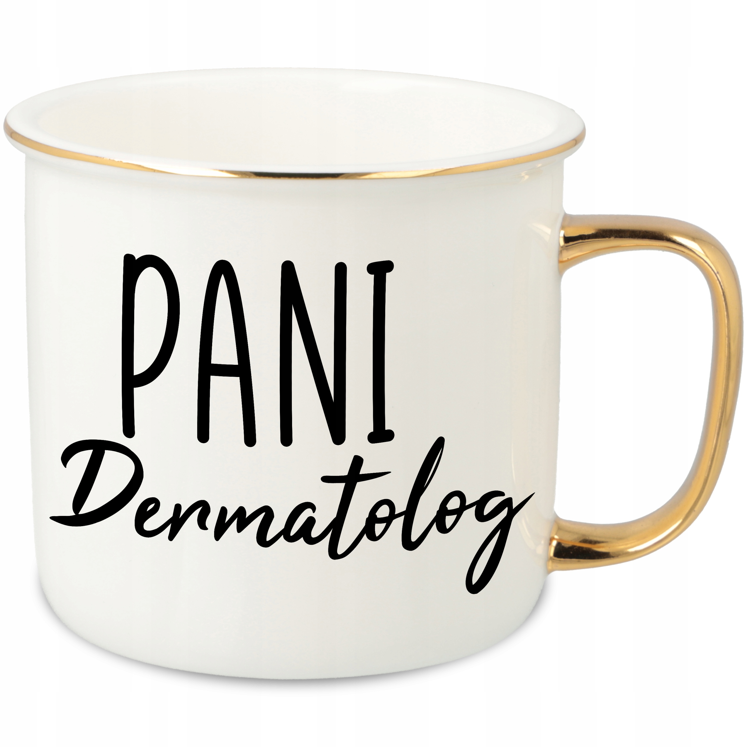 Hrnek Ucho Forma Zlatý Porcelánový Retro Dárek Pro Paní Dermatologku Vzory