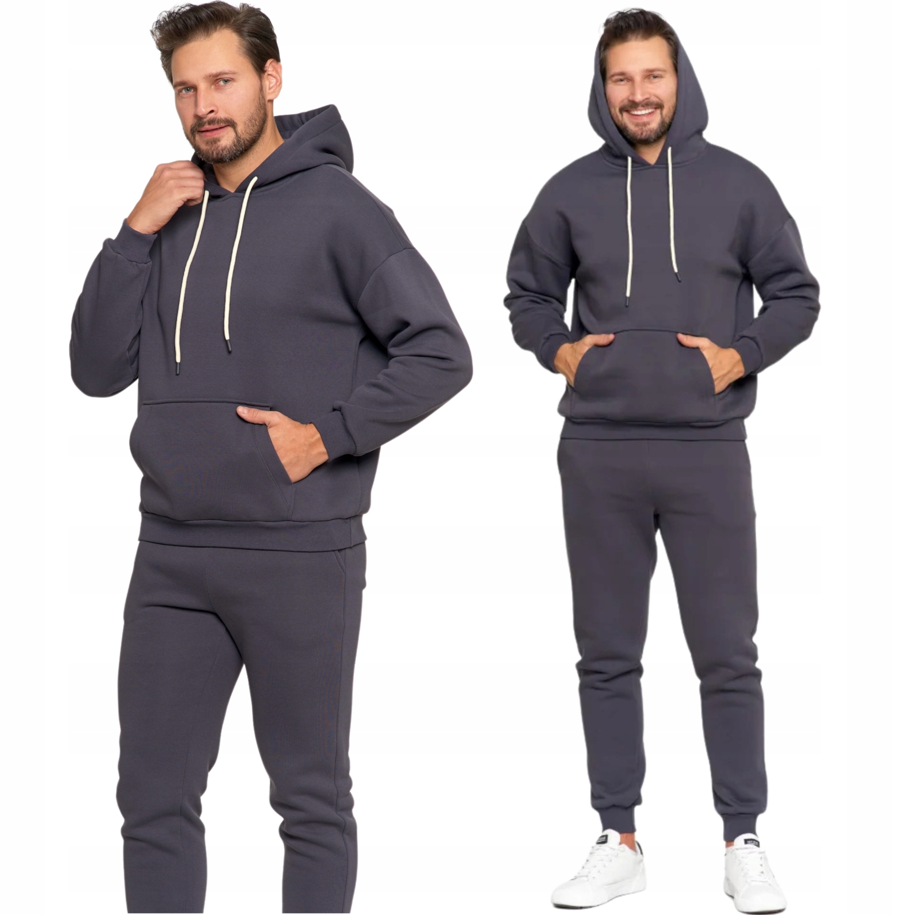 Pánská Tepláková Souprava Hladká mikina s kapucí a Zateplené Kalhoty Moraj M