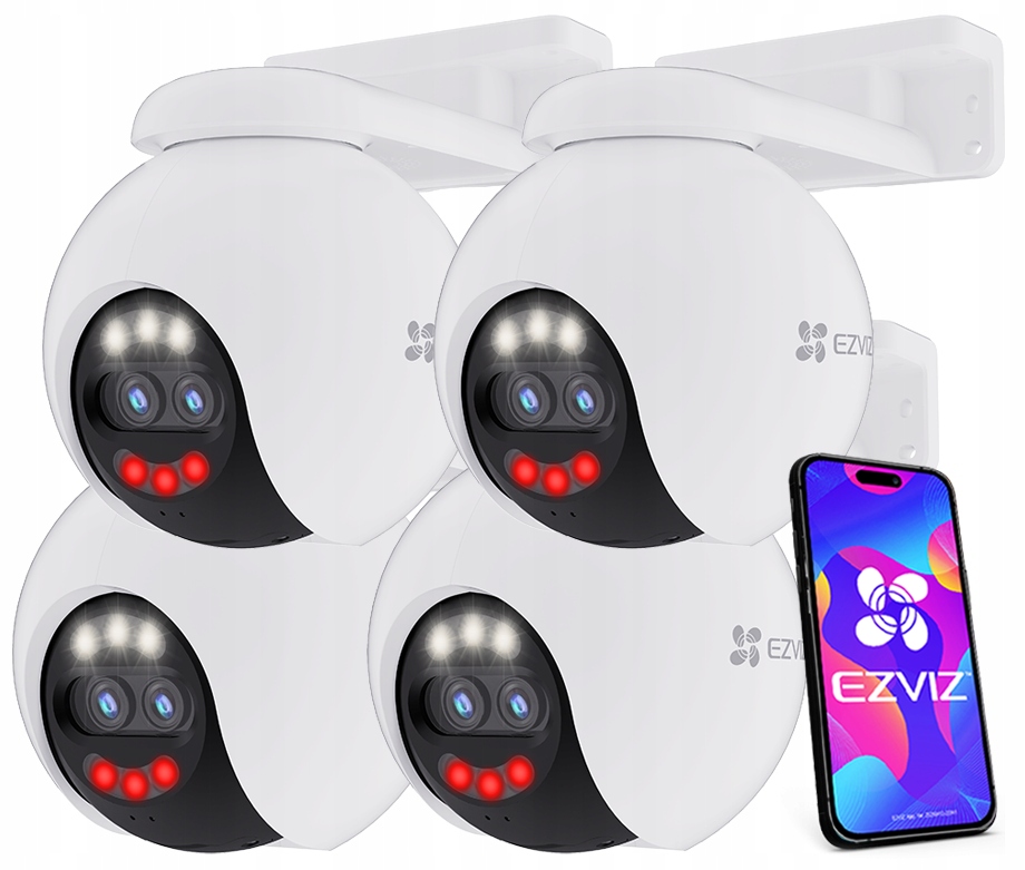 4x otočná WiFi kamera 4K H80x UltraHD 8MP 2MP Ezviz Autotracking