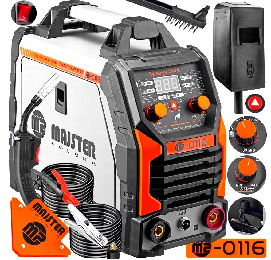 Spawarka Inwerterowa Mma Inwertorowa Tig Mig Migomat Flux 210A Synergia 210