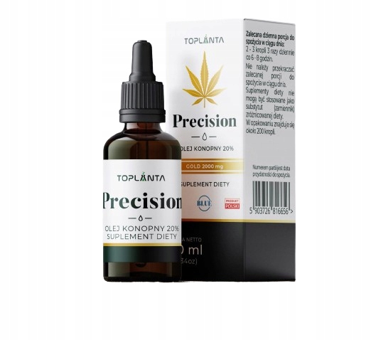 Olej konopny 10% Precision BLUE - 10 ml od ToPlanta Suplement Diety