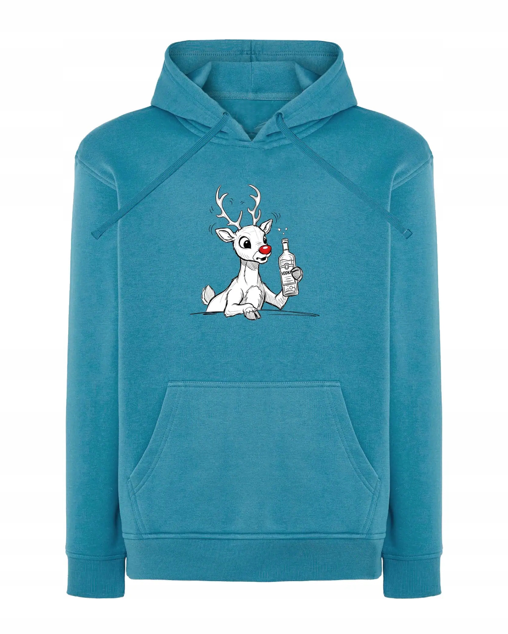Mikina s kapucí Svatá Rudolf Pijak Vtipný nápoj Modrá XL