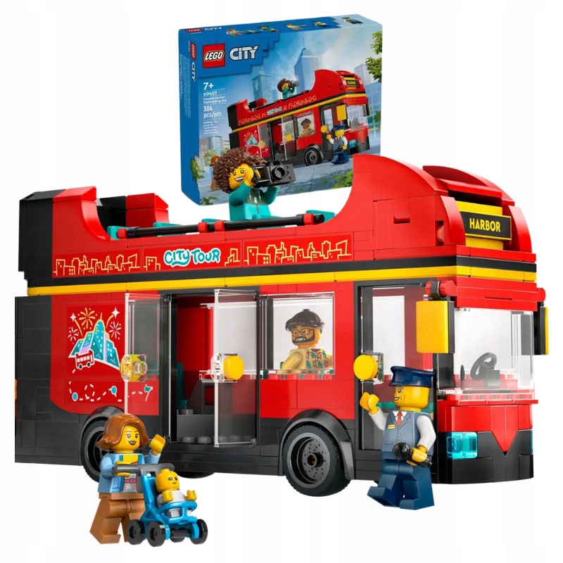 Lego City Červený Patrový Výletní Autobus Sada Stavebnice 60407 384 Dílků