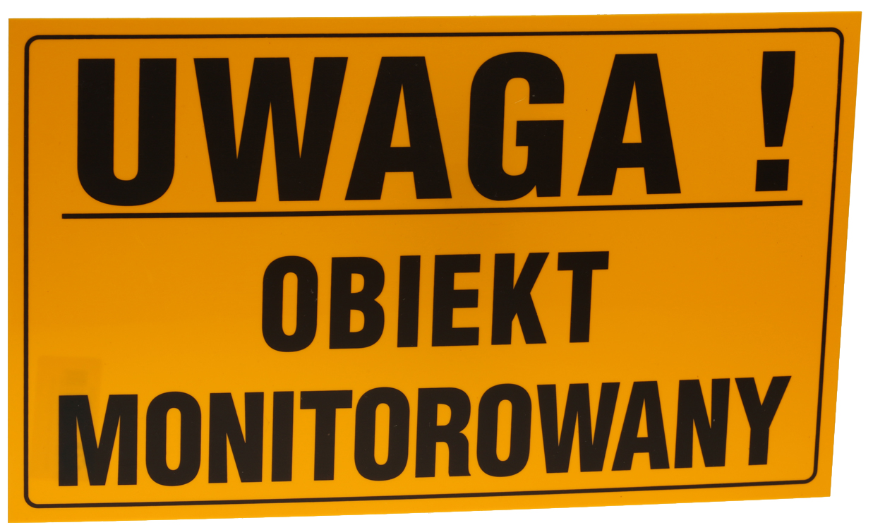 

Tablica Tabliczka Uwaga Obiekt Monitorowany Pcv