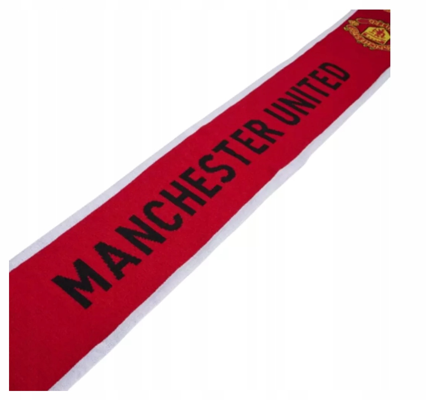 Szalik Manchester United Adidas Dwustronny Piłkarski Dzianinowy Czerwony