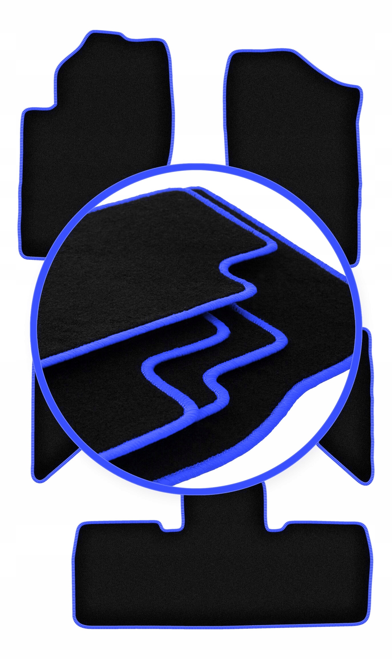 Koberce do auta Blue pro: Nissan Pathfinder 7os (před faceliftem) 2005-201