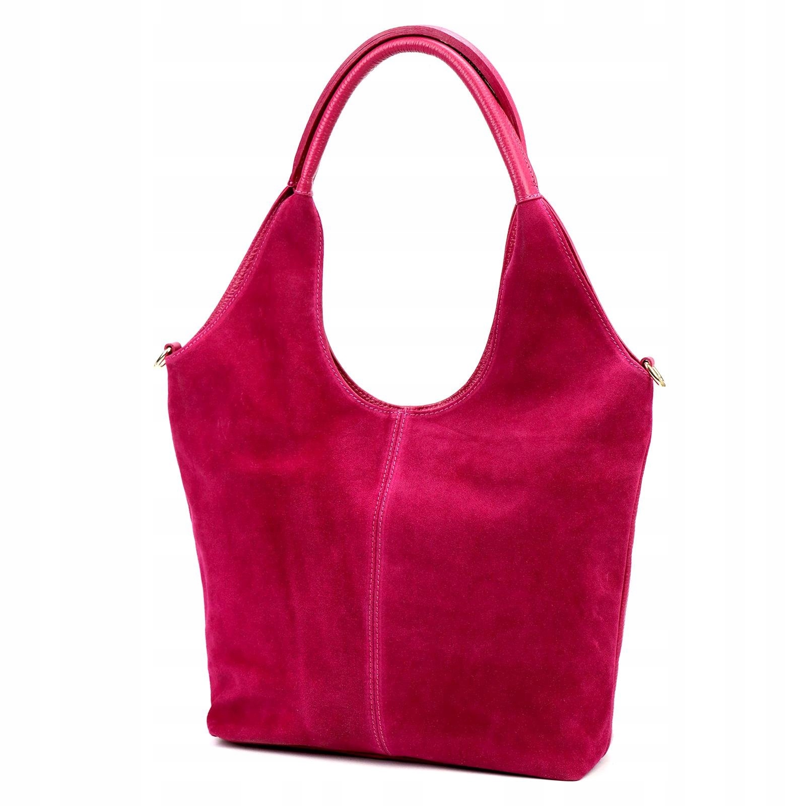 Dámská shopper kožená fuchsiová kabelka, která pojme formát A4