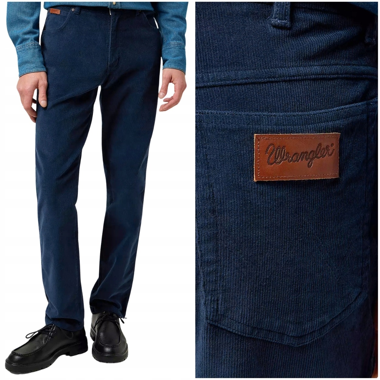 Wrangler Texas Slim Mood Indigo lehce přiléhavé kalhoty W40 L32