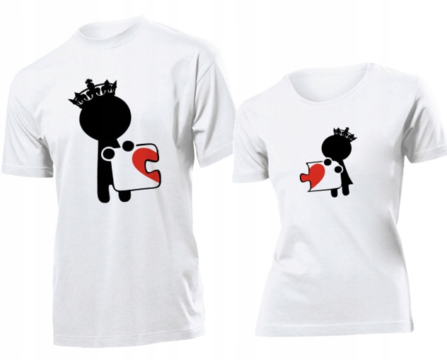 

Koszulki dla par Puzzle Serce Love Komplet L