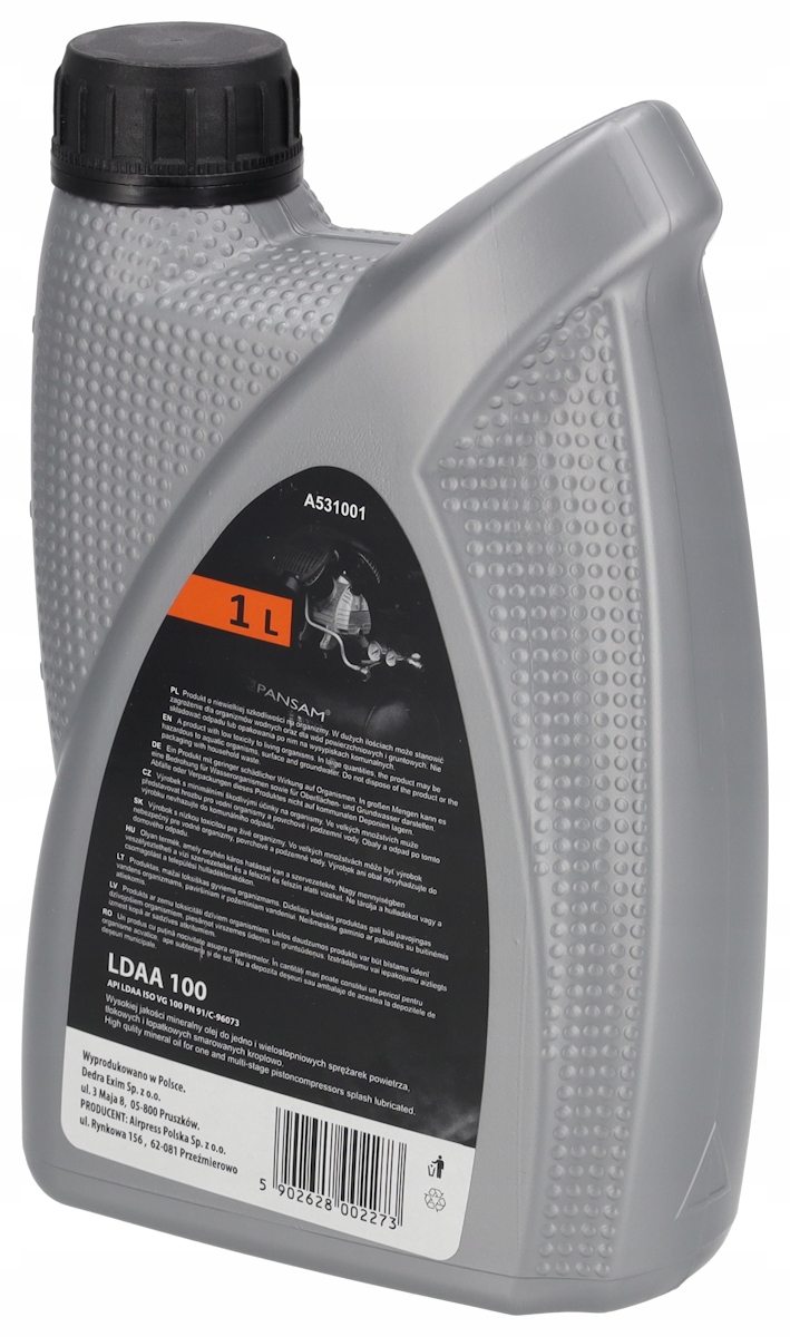 OLEJ PANSAM do KOMPRESORA SPRĘŻARKI kompresorów sprężarek tłokowych 1LITR Producent Dedra