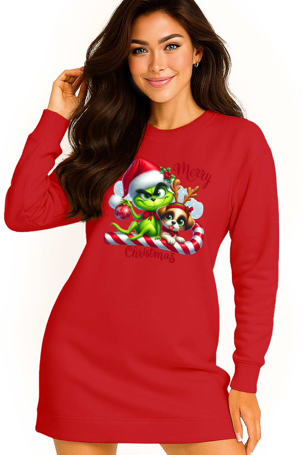 Mikina Vánoční Oversize Šaty Grinch Sob Dárek K Svátku M