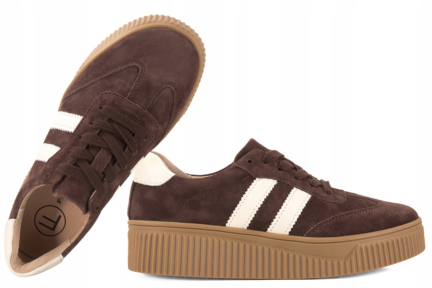 Filippo DP6776 Dámské Polobotky Tenisky Na Platformě, Kožené, hnědé 41
