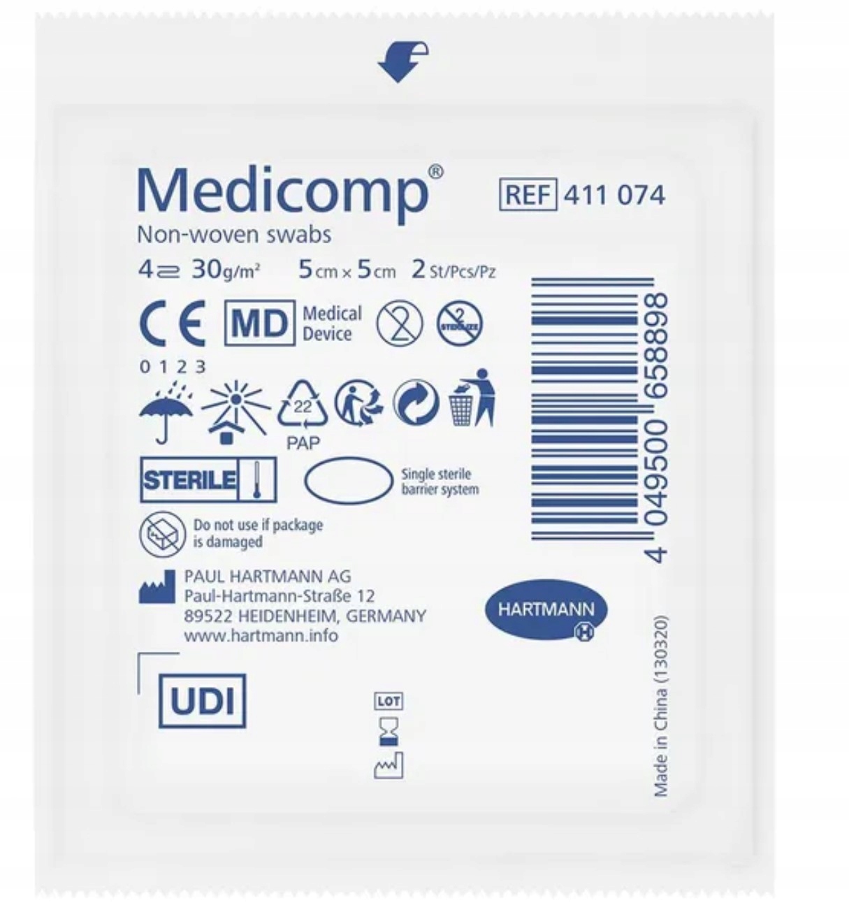 

Hartmann Medicomp 5x5cm, 4szt! jałowe