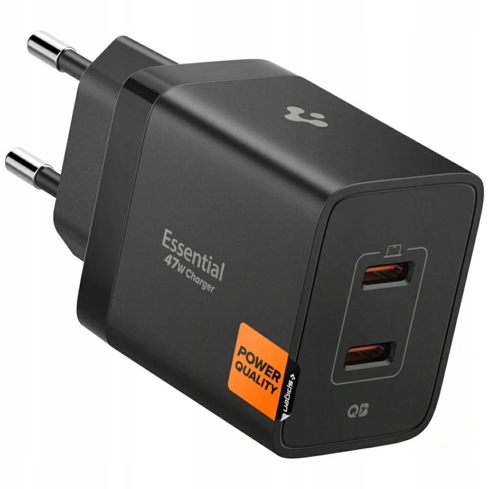 Síťová nabíječka Spigen Essential EE472EU 47W 2xUSB-C černá