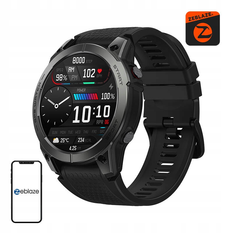Smartwatch Zeblaze Stratos 3 Čierny, Gps, Monitorovanie Zdravia, IP68