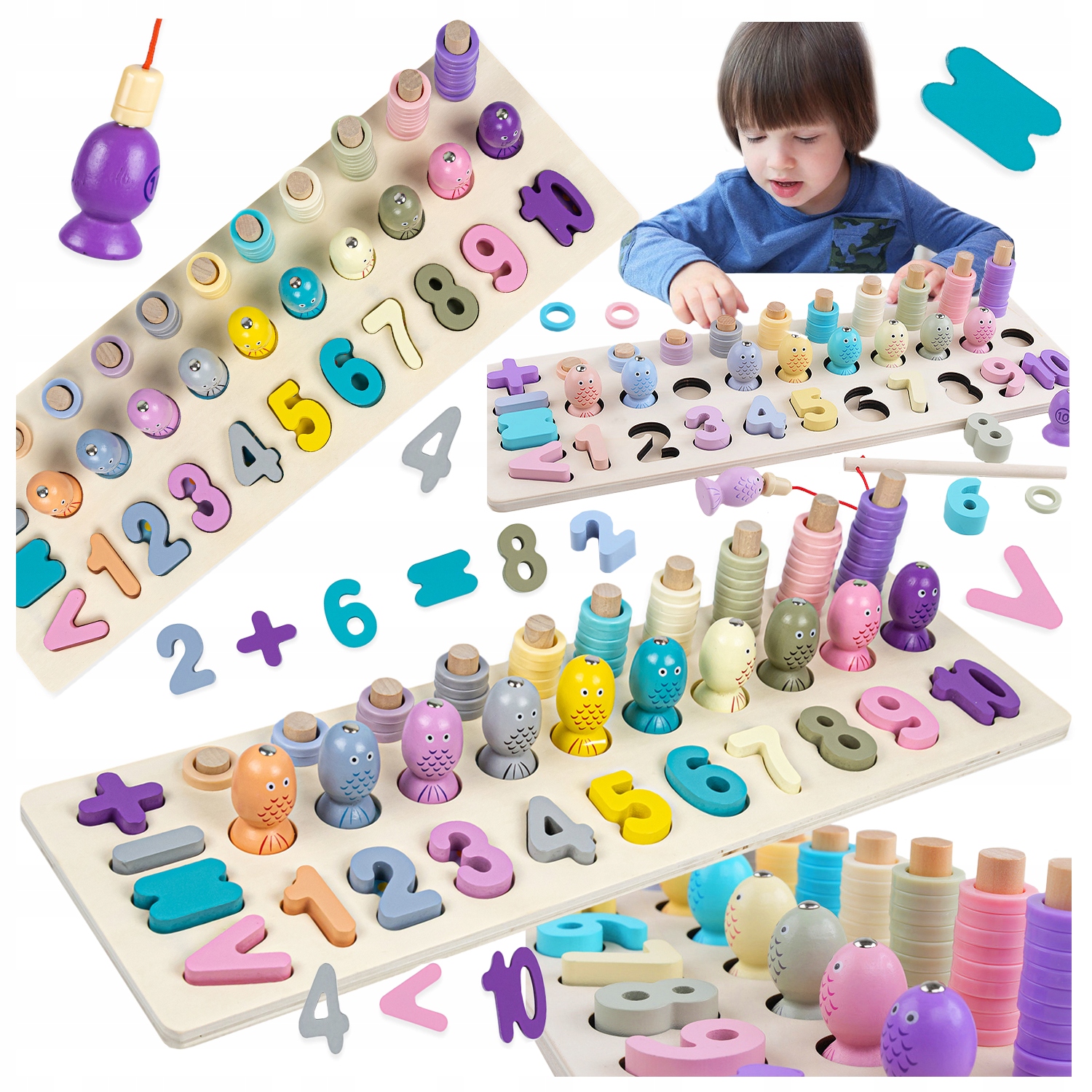 

Trening Mózgu Montessori Puzzle Cyferki Drewno